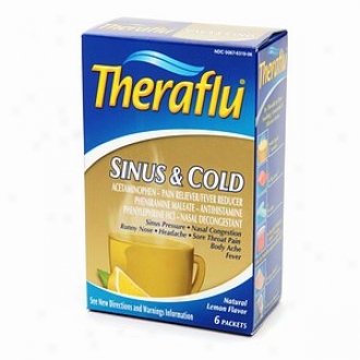 Theraflu Sinus & Cold Liquid Powder Unaffected Lemon Flavor