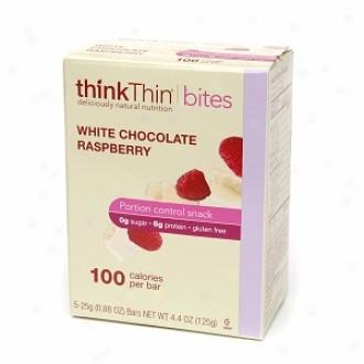 Thinkthin Bites 100 Calorie Bars (6 Boxes; 5 Bars Each). White Chocolate Raspberry