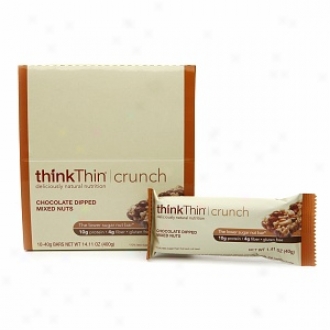 Thinkthin Crunch, The Lower Sugar Nut Bar, Chocolate Dipped Mixed Nuts