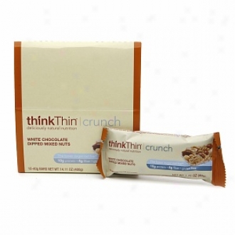 Thinkthin Crunch, The Lower Sugar Nut Bar, White Chocolate Dipped Mixed Nuts