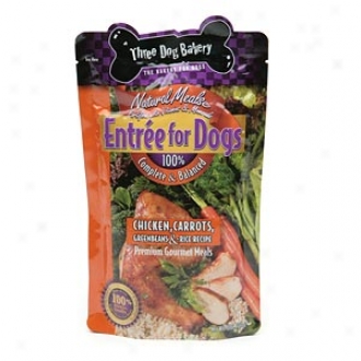 Three Dog Bakery Entree For Dogs, Chicken, Carrots, Greenbeans & Rice
