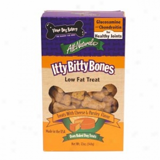 Three Do gBakery Itty Bitty Bones Low Fat Treat, Cheese & Parsley