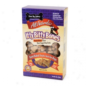 Three Dog Bakery Itty Bitty Bones, Oven Baked Treats For Dogs, Peanut Butter