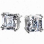 Emitations Avril's 1.5 Tcw Asscher Cut Cz Std Earrings, Silver