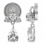 Emitations Bly's Cz 1.5ct Flower Pear Drop Magnetic Earrings, Sterling Silver