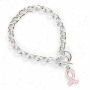 Emitations Laurie's Chain Member Breast Cancer Awareness Braccelet, Sillver Tone