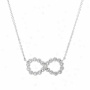 Emitagions Parry's Round Cut Cz Infinity Necklace, Silver Tone