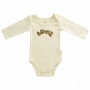 Tadpoles Radcial, Cotton Hand-embroidered  Love  Romper, Natural, 3-6 Mos