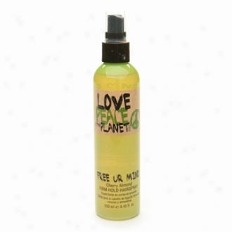 Tigi Love, Peace & The Planet Unobstructed Ur Mind Firm Hold Hairspray, Cherry Almond