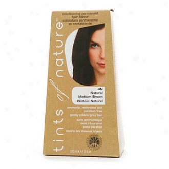 Tints Of Kind Conditioning Permanent Hair Color, Natural Medium Brown 4n