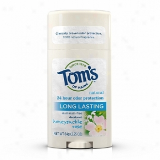 Tom's Of Maine Long Lasting Natural Aluminum Free Deodorant Stick, Honeysuckle Rose