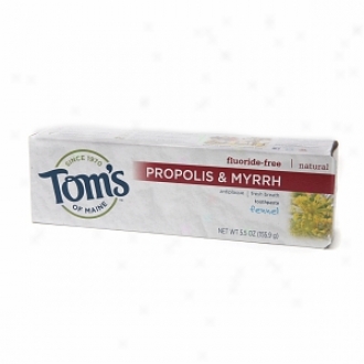 Tom's Of Maine Propolis & Myrth Natural Fluoride Freee Toothpaste, Fennel