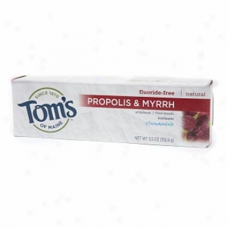 Tom's Of Maine Propolis & Myrrh Natural Fluoride Free Toothpaste, Cinnamint