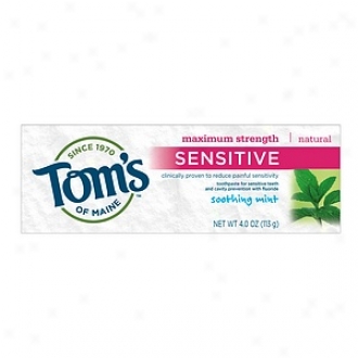 Tom's Of Maine Sensitive Maximum Strengyh Natural Toothpaste, Soothing Mint