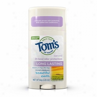 Tom's Of Maine Women's Long Lasting Natural Aluminum Free Deodorant Stick, Beautiful Earth