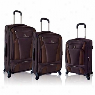 Tprc Ibiza Collection 3 Pc Eva Expandable Set  With 360degree 4-wheel System, Brown