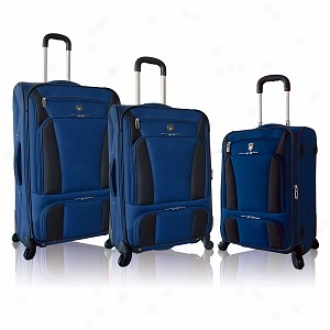 Tprc Ibiza Collection 3 Pc Eva Expandable Set  With 360degree 4-wheel System, Royal Blue