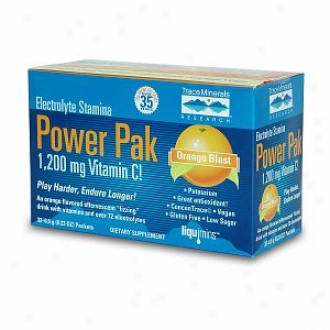 Trace Minerals Research Epectrolyt eStamina Power Pak, 1200mg Vitamin C Packets, Orange Blast