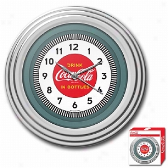 Trademark Global Coca-cola Clock W/chrome Finish - 1930s Style - 11.75 Inches