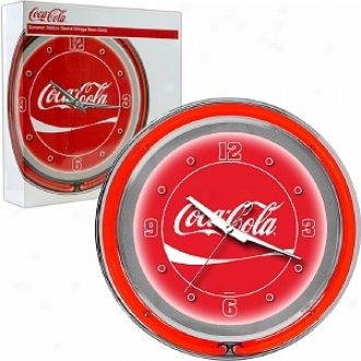 Trademark Global Coca-cola Neon Clock - Dynamic Ribbon - Two Neon Rings