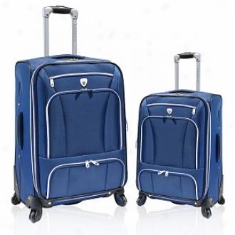 Travelers Club Luggage Rio Collection 2 Pc Eva Expandable Set  Attending 360degree 4-wheel Systeem, Navy