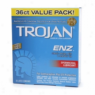 Trojan-enz Lubricated Latex Condoms, Spermicidal