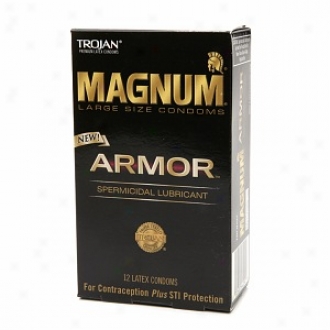 Trojan Magnum Spermicidal Lubricated Latex Condoms, Large Size