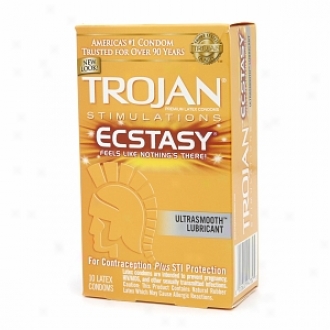 Trojan Stimulations Latex Condoms, Ultra Smooth Lubricant Ecstasy