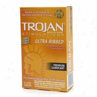 Trojan Extreme Ribbed Lubricated Latex Condoms
