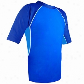 Tuga Uv Protective Rashguard Swimsuit, Mens Ocean, Smalll