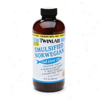 Twinlab Emulsified Norwegian Cod Liver Oil, Orange Flavor