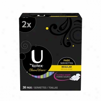 U By Kotex Cleanwear Ultraist Thin Pads With Wings, Double Gang, Reguiar, 35 Ea