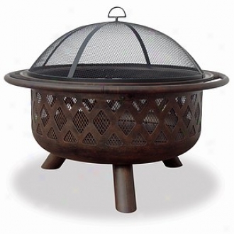 Uniflame Oil Rubbed Bronze Outdoor Firebowl With Lattice Design