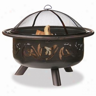 Uniflamme Oil Rubbed Bronze Outdoor Firebowl With Swirl Design