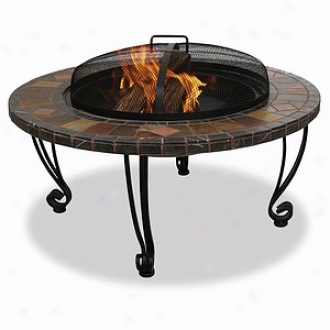 Uniflame Slatemarble Exterior Firebowl With Copper Accenfs