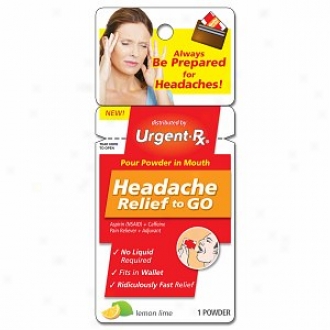 Urgentrx Headache Relief To Go Aspirin+caffeinne Pain Reliever+adjuvant Powder, Lemon Lime