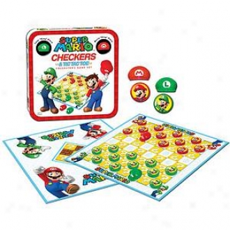 Usaopoly Super Mario Cueckers And Tictactoe In A Tin Ages 6+