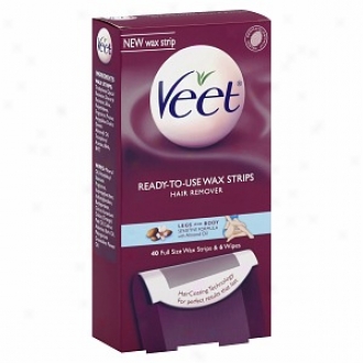 Veet Ready To Use Hair Removal Wax Strips, Legs & Person