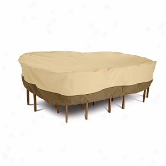 Veranda Collection Patio Table And Chair Set Cover Medium Rectangular/oval, Pebble, Bark And Earth