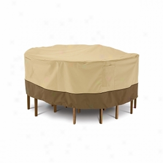 Veranda Collection Patio Slab And Chair Set Cover Tall Round, Pebble, Bark And Earth