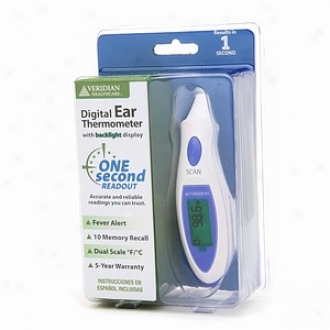 Veridian Digital Ear Thermometer With Backlight Display