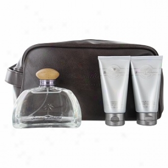 Very Cool By Tommy Bahama Set-cologne Spray Moisturizing Ointment Hair & Body Wash Toildtry Bag For Men