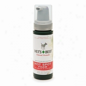 Vet's + Best Hot Spot Foam, Fast Itch Relief For Dogs, Tea Tree Oil & Aloe Vera