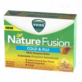 Vicks Nature Fusion Cold & Flu Multi-symptom Relief Caplets, True Honey