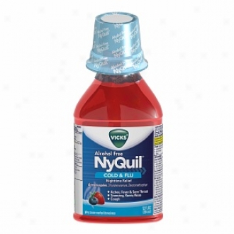 Vicks Nyquil Alcohol Loose Cold & Flu Nighttime Relief Liquid, Soothing Berry Flavor