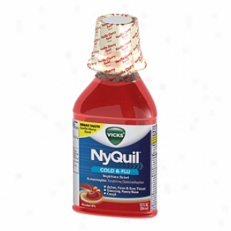 Vicks Nyquil Cold & Flu Relief Liquid, Vanilla Cherry Swirl Flavor