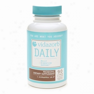 Vidazorb Daily Probiotic Chewablr Tablets, Lemon Flavor