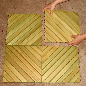 Vifah Deck Tiles 12 Slat Diagonal 10 Tiles Box Premium Plantation Teak