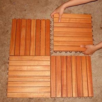 Vifah Deck Tiles 8 Slat Straight 10 Tiles Box Fsc Eucalyptus Hardwood