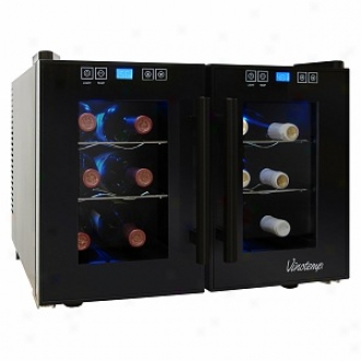 Vinotemp 12-bottle Dual-zone Thermoelectric Wine Cooler
